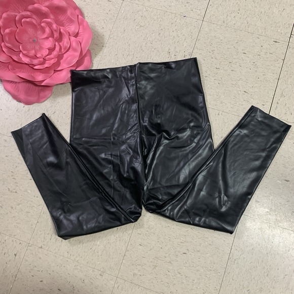NWT JOIE Womens Sz XX-Large Black Stretch Faux Leather Leggings Pull On Pants - Picture 3 of 12